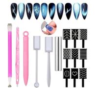 Umiup Set di 15 penne magnetiche per nail art fai da te Magic 3D per unghie, con gel di gatto o smalto per unghie, penna magnetica per occhi di gatto, effetto magico (rosa)