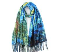 Umjetnost Sciarpa in finto cashmere per donna, calda per l'inverno, grande scialle avvolgente con stampe artistiche di Monet e Van Gogh., taglia unica