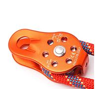 Umlenkrolle 26Kn Aluminiumoy Robusto Paranco a Corda Singola per Corda da 12 Mm Aluminiumoy Seilrolle Klettern (Orange)