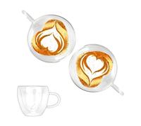 Umllpet 250 ml, set di tazze da caffè a doppia parete, per cappuccino, latte, tè, gelato, tè freddo, Iced Americano, latte, succo di frutta, birra (2)