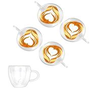 Umllpet 250 ml, set di tazze da caffè a doppia parete, per cappuccino, latte, tè, gelato, tè freddo, Iced Americano, latte, succo di frutta, birra (4)