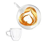 Umllpet 250 ml, set di tazze da caffè a doppia parete, per cappuccino, latte, tè, gelato, tè freddo, Iced Americano, latte, succo di frutta, birra (1)