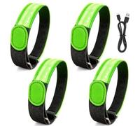 Umllpet Bracciale a LED ricaricabile, 4 pezzi riflettenti | Fasce catarifrangenti per bambini, LED riflettente, ricaricabile, USB, fascia riflettente per corsa, ciclismo, unisex