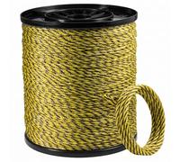 Umllpet Filo conduttore per recinto elettrico 500m spessore 3,0mm, filo nero-giallo resistente UV per cavalli bovini capre cani, adatto a fattorie pascoli e giardini esterni
