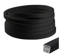 Umllpet Profilo LED in silicone nero, flessibile, diffusore, canale, 12 × 12 mm, per strisce LED, profilo al neon, senza macchie, con copertura, striscia LED impermeabile per luce al neon omogenea (3