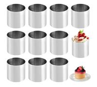 Umllpet Set di 10 anelli da dessert e anelli da pranzo, in acciaio inox, 5 cm, piccoli anelli per torte, da dessert e da dolce, piccoli anelli per torte, mini stampi per dolci