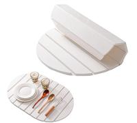 Umllpet Tappetino Scolapiatti in Terra di Diatomea 40x30cm - Assorbimento Rapido e Asciugatura Veloce, Bianco, per Stoviglie, Tazze e Lavello Cucina