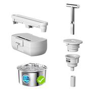 UMOCUOY - Set di accessori di ricambio per fontana d'acqua per gatti, in acciaio inox, S17, con doppio beccuccio, supporto per erogatore, porta pompa, scatola filtro