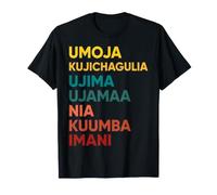 Umoja Kujichagulia Nguzo Saba Kwanzaa Colorato Maglietta