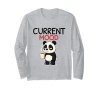 Umore Attuale Divertente Panda caffè Sarcastico Mattina Umorismo Meme Maglia a Manica