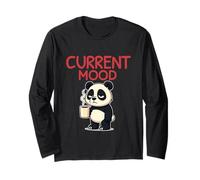 Umore Attuale Divertente Panda caffè Sarcastico Mattina Umorismo Meme Maglia a Manica