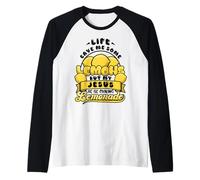 Umorismo Cristiano Gesù Che Fa la Limonata La Vita ha Dato Maglia con Maniche Raglan