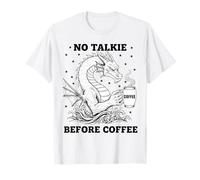 Umorismo del Drago assonnato No Talkie Before Coffee Maglietta