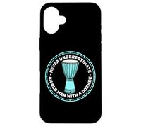 Umorismo Divertente per Uomini Batteristi Djembe o Vecchio Custodia per iPhone 16 Plus