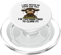Umorismo divertente sulla mucca delle Highland stanchi sulla collina PopSockets PopGrip per MagSafe