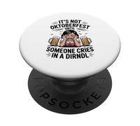 Umorismo divertente sull'Oktoberfest che piange in Dirndl PopSockets PopGrip Adesivo