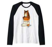 Umorismo equestre antidepressivo per Cavalli Maglia con Maniche Raglan