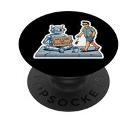 Umorismo futuristico del codificatore di robot - Codifica per il potere PopSockets PopGrip Adesivo
