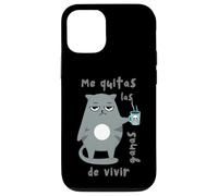 Umorismo gatto tazza caffè cattivo umore sguardo regalo fratello gattino Custodia per iPhone 12/12 Pro
