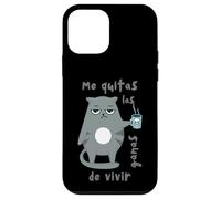 Umorismo gatto tazza caffè cattivo umore sguardo regalo fratello gattino Custodia per iPhone 12 mini