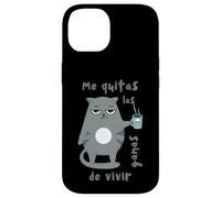 Umorismo gatto tazza caffè cattivo umore sguardo regalo fratello gattino Custodia per iPhone 14