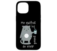 Umorismo gatto tazza caffè cattivo umore sguardo regalo fratello gattino Custodia per iPhone 15