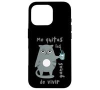 Umorismo gatto tazza caffè cattivo umore sguardo regalo fratello gattino Custodia per iPhone 16 Pro