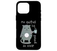 Umorismo gatto tazza caffè cattivo umore sguardo regalo fratello gattino Custodia per iPhone 16 Pro Max