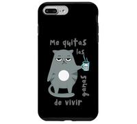 Umorismo gatto tazza caffè cattivo umore sguardo regalo fratello gattino Custodia per iPhone 7 Plus/8 Plus