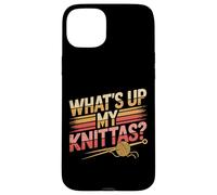 Umorismo Maglia Donne "What’s Up My Knittas?" Design Custodia per iPhone 15 Plus