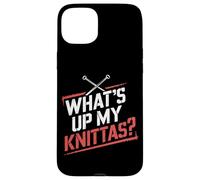 Umorismo Maglia Donne "What’s Up My Knittas?" Design Custodia per iPhone 15 Plus