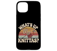 Umorismo Maglia Donne "What’s Up My Knittas?" Design Custodia per iPhone 15 Plus
