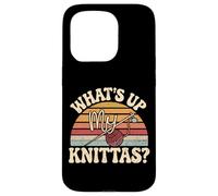 Umorismo Maglia Donne "What’s Up My Knittas?" Design Custodia per iPhone 15 Pro