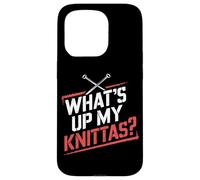 Umorismo Maglia Donne "What’s Up My Knittas?" Design Custodia per iPhone 15 Pro