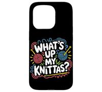Umorismo Maglia Donne "What’s Up My Knittas?" Design Custodia per iPhone 15 Pro