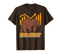 Umorismo Mercato Orso Trading Finanza Divertente Maglietta, Uomo, Marrone, 3XL
