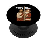 Umorismo natalizio Gesù e Babbo Natale "Ho visto quello, così ho fatto" PopSockets PopGrip Adesivo