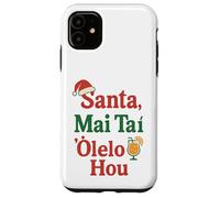 Umorismo natalizio hawaiano Santa Mai Tai Fun Aloha Xmas Custodia per iPhone 11