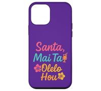 Umorismo natalizio hawaiano Santa Mai Tai Fun Aloha Xmas Custodia per iPhone 12 mini