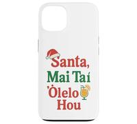 Umorismo natalizio hawaiano Santa Mai Tai Fun Aloha Xmas Custodia per iPhone 13