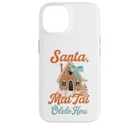 Umorismo natalizio hawaiano Santa Mai Tai Fun Aloha Xmas Custodia per iPhone 14