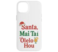 Umorismo natalizio hawaiano Santa Mai Tai Fun Aloha Xmas Custodia per iPhone 14 Plus