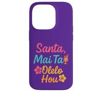 Umorismo natalizio hawaiano Santa Mai Tai Fun Aloha Xmas Custodia per iPhone 14 Pro