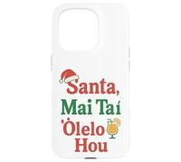 Umorismo natalizio hawaiano Santa Mai Tai Fun Aloha Xmas Custodia per iPhone 15 Pro
