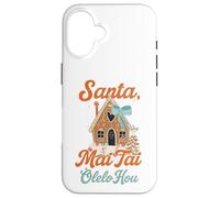 Umorismo natalizio hawaiano Santa Mai Tai Fun Aloha Xmas Custodia per iPhone 16