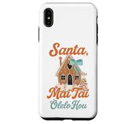 Umorismo natalizio hawaiano Santa Mai Tai Fun Aloha Xmas Custodia per iPhone XS Max