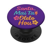 Umorismo natalizio hawaiano Santa Mai Tai Fun Aloha Xmas PopSockets PopGrip Adesivo