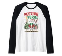 Umorismo Natalizio Natalizio Natalizio e Selvaggio di Babbo Natale Maglia con Maniche Raglan