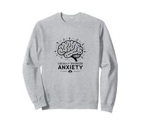 Umorismo per la Salute mentale del Cervello ansia di Origine Locale Felpa, Unisex per Adulti, Grigio Melange, M