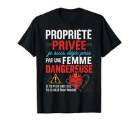 Umorismo Proprietà Privata Moglie Pericoloso Avvertimento Maglietta